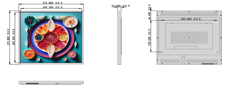 High Brightness Square 19.2inch LCD Monitor For Retail Commercial Art Museum Display